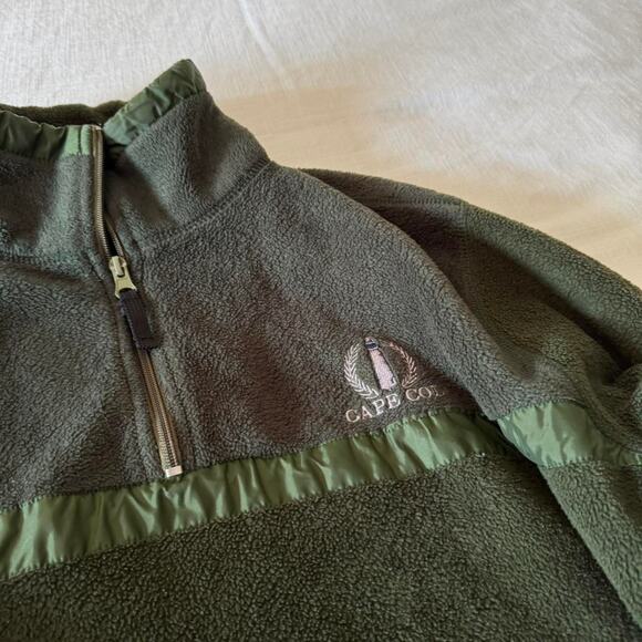 Vintage Cape Cod Quarter Zip Green Fleece Pullover - L/XL - Picture 6 of 8